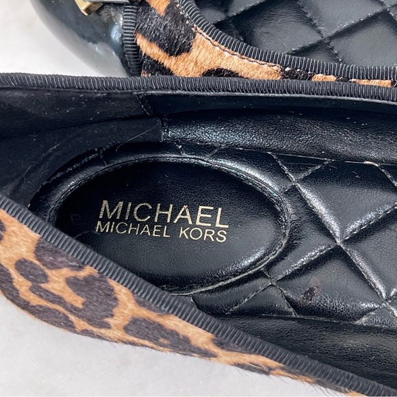 Michael Kors Animal Print Calf Hair Patent Leather Toe Ballet Flats Size 6.5 - Picture 12 of 16
